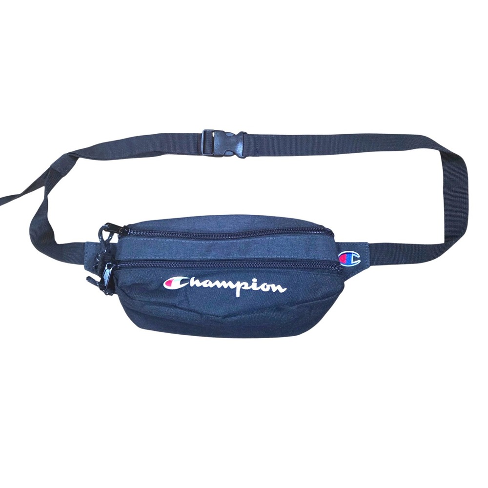 Champion Belt Bag Fanny Pack Black Zip Two-Pocket Adjustable Strap - Picture 2 of 7